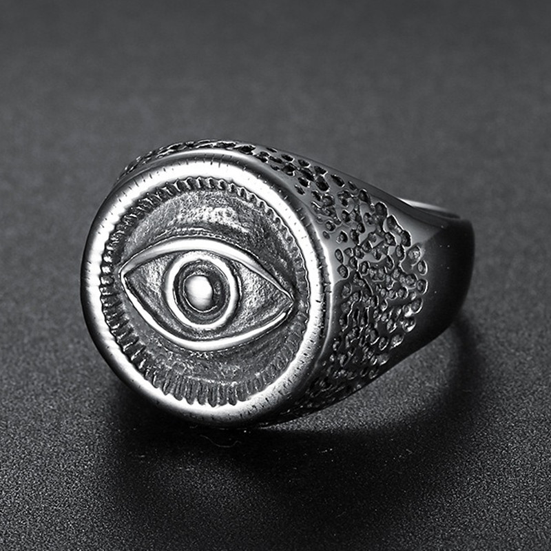 Men Accessories Egypt - Anillos de acero inoxidable tallados Ojo