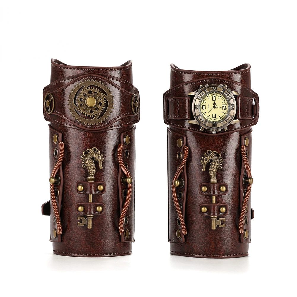 Men'S Viking Accessories - Reloj Steampunk para hombre, armadura, brazalete