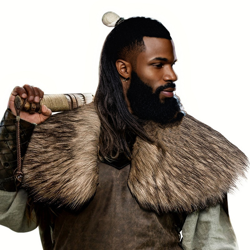 Men'S Viking Accessories - Cuello de piel sintética Medieval, hombro