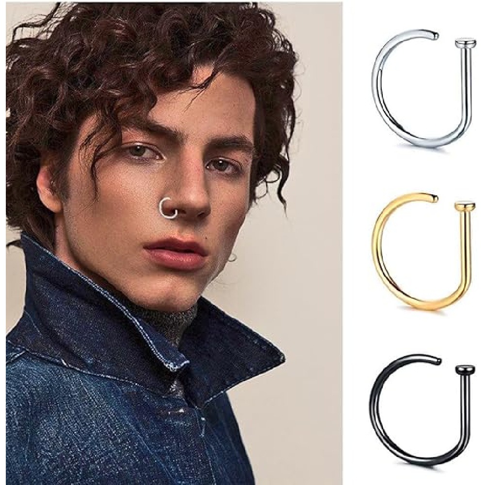 Men Accessories Combo - Paquete de 4 anillos de nariz