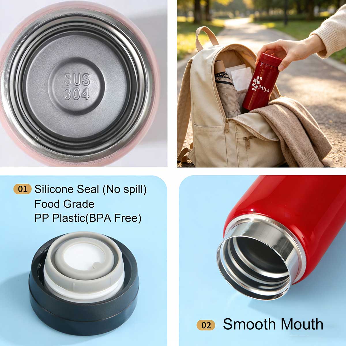 Termo de Bolsillo Delgado de A - Flask Stainless Steel reseña y precio