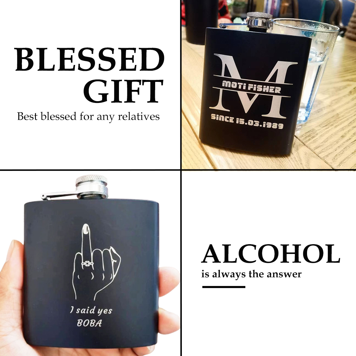 Matraz grabado personalizado p - Flask Stainless Steel reseña y precio